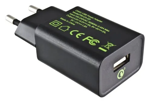 DINIC USB Quick Charge 3.0 Ladeadapter + USB C Kabel 3,6V~5,9V/3A; 6~9V/2A; 9V~12V/1,5A